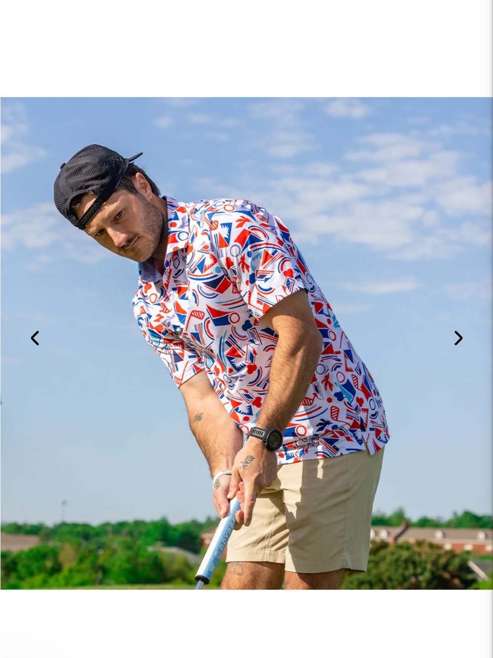 Good Good Golf Proud & True Polo Shirt NWT 2XL Patriotic Performance Stretch